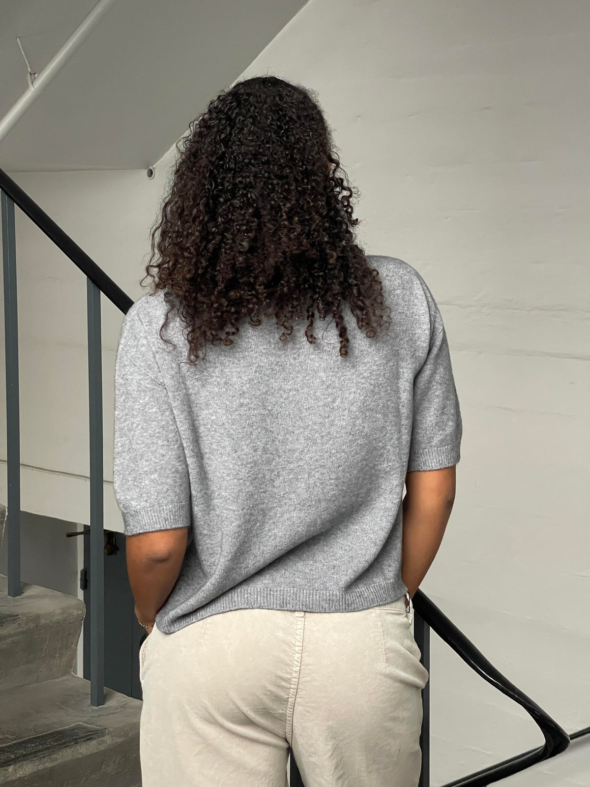 Arabella knitted t-shirt - Grey