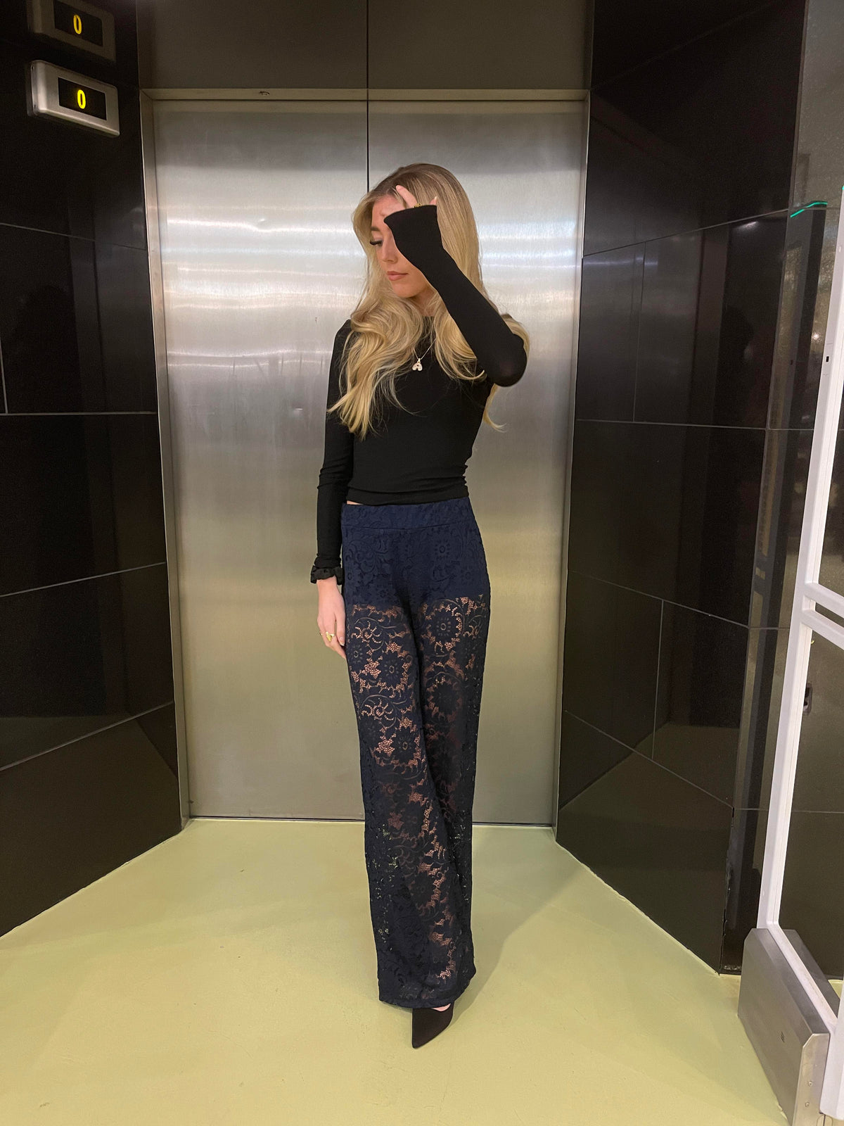 Marla lace pants - Navy