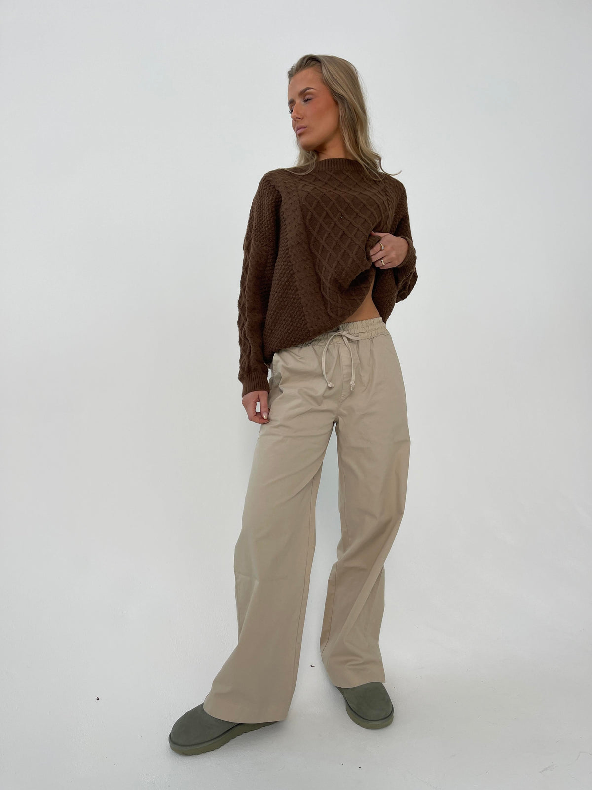 Lucille Pants with drawstring closure - Beige