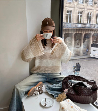 Manda striped knit - Beige/white