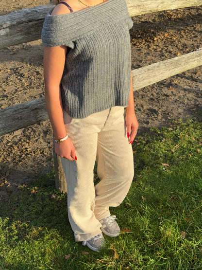 Betsy baggy corduroy pants - Off white