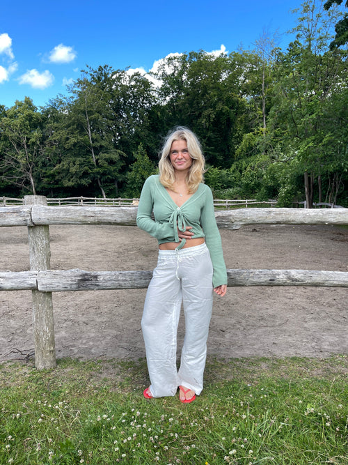 Katarina trousers in linen blend - Off white