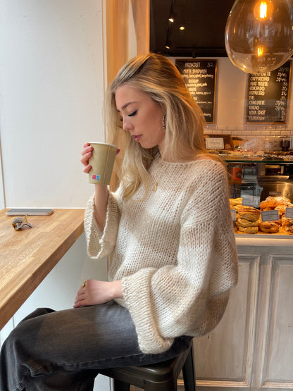 Manda striped knit - Beige/white