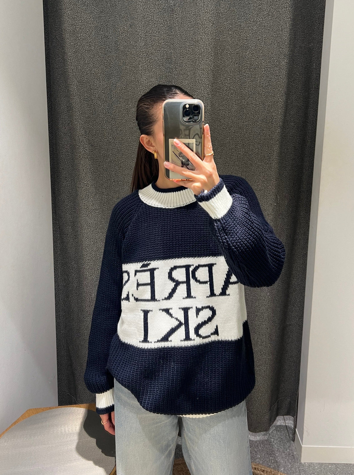 Aprés ski knit - Navy/white