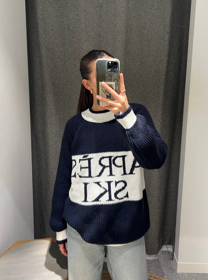 Aprés ski knit - Navy/white