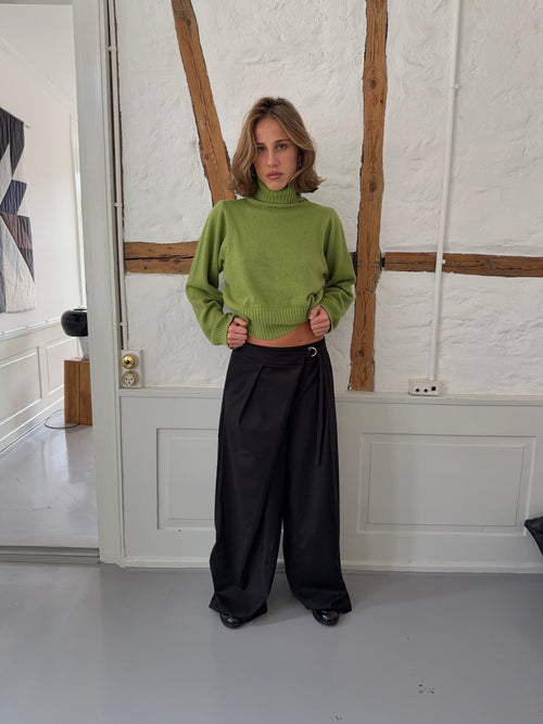 Trina suit pants with buckle detail - Black