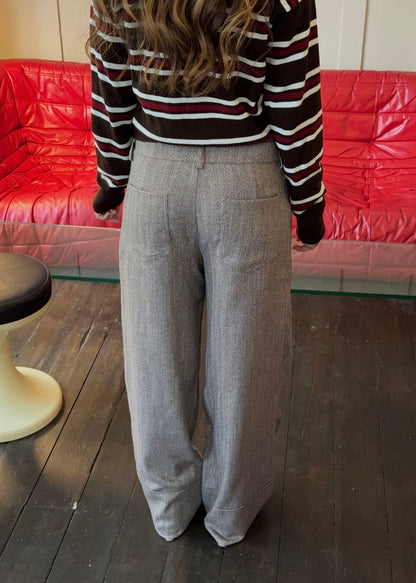 Olia suit pants with cuffs - Brown