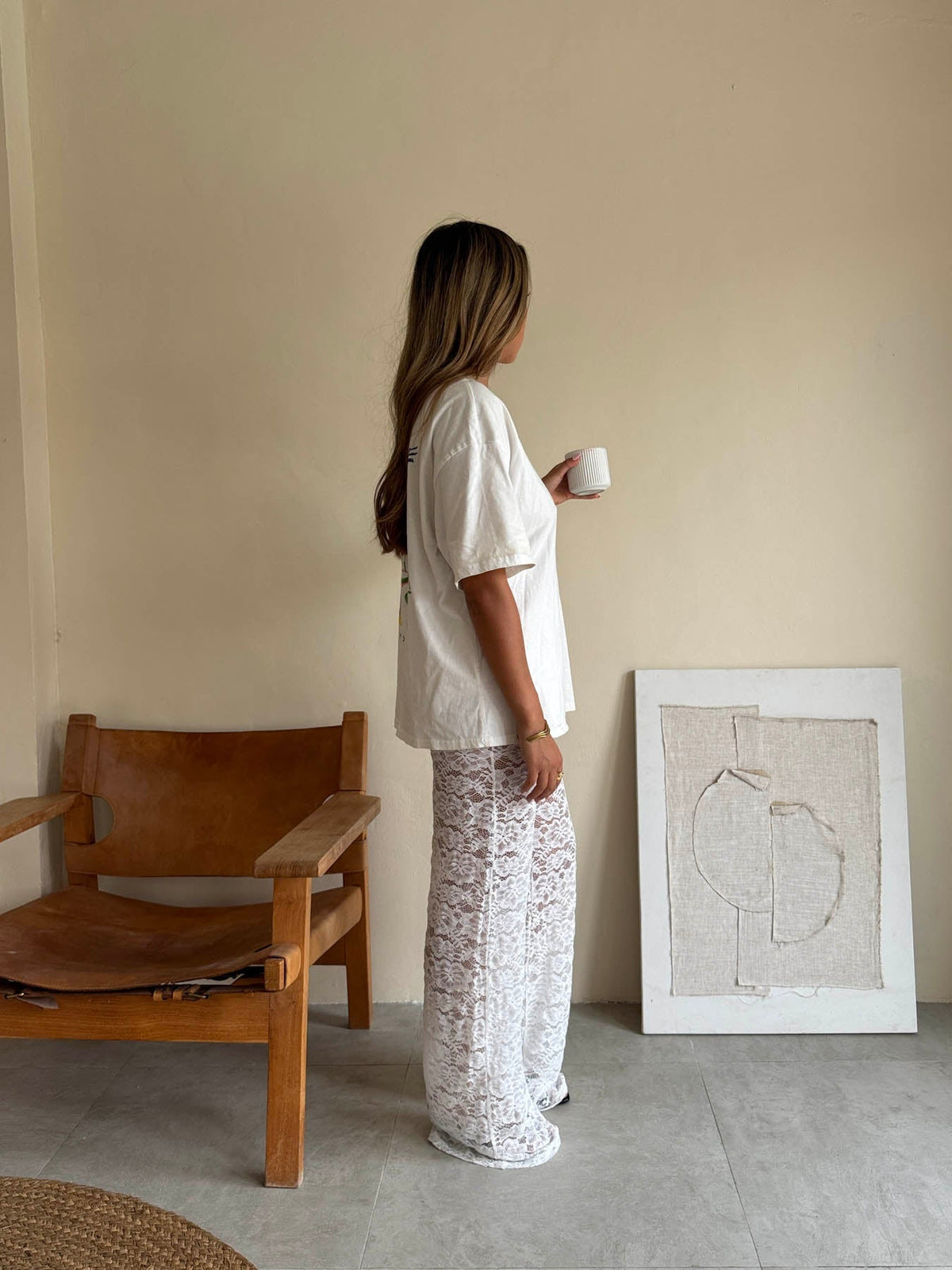 Marla lace pants - White