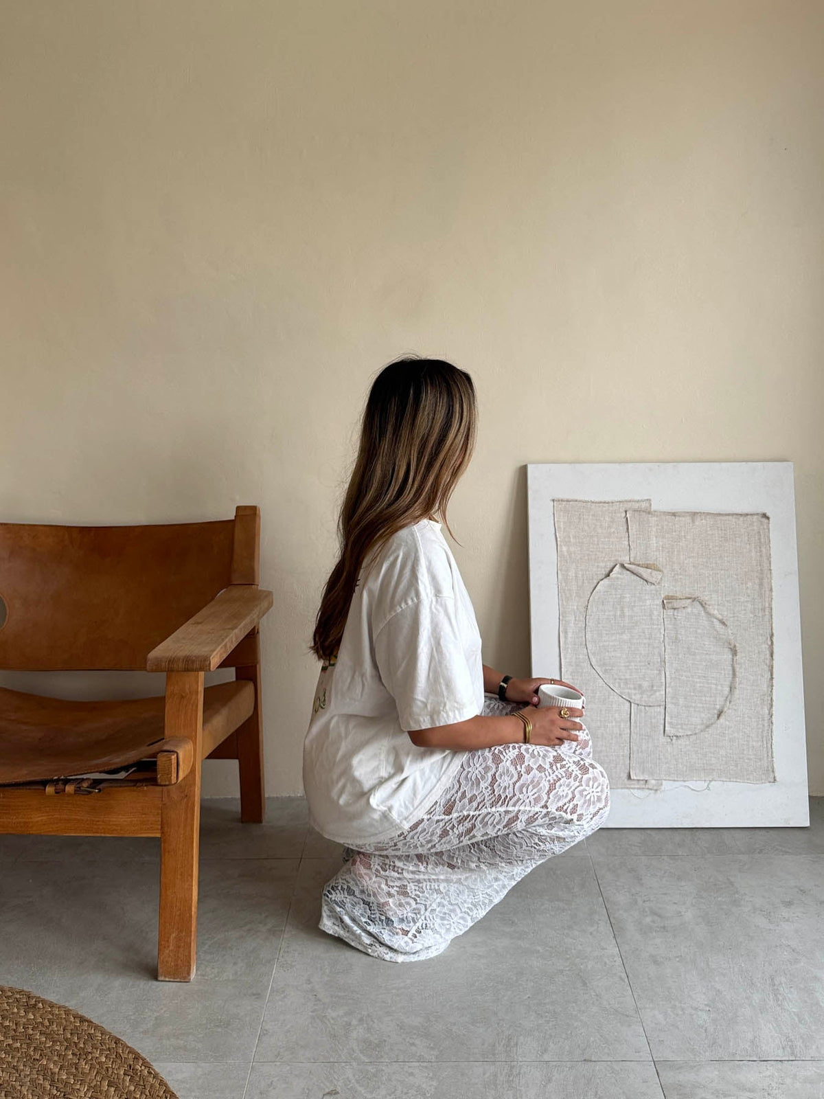 Marla lace pants - White