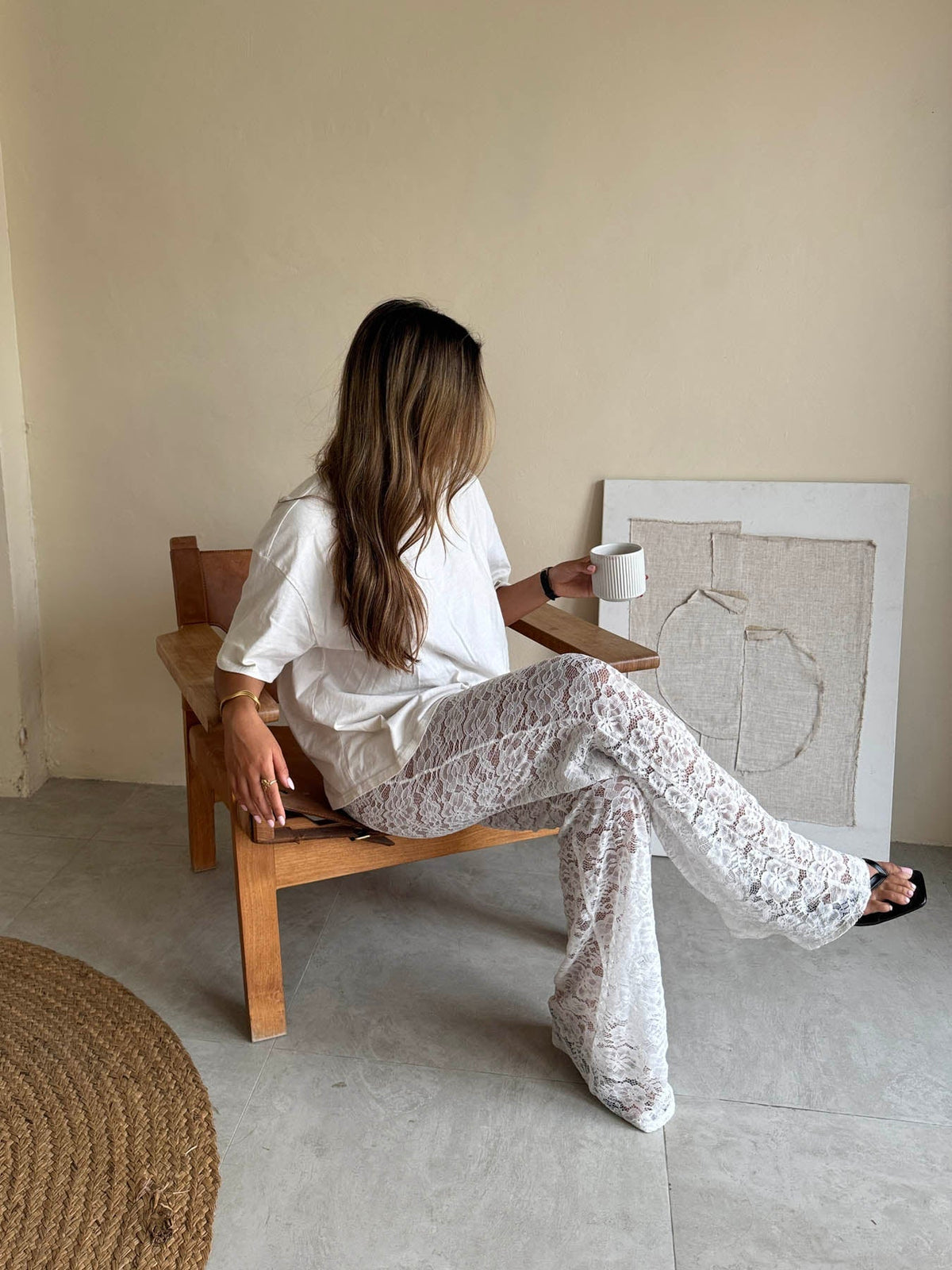 Marla lace pants - White