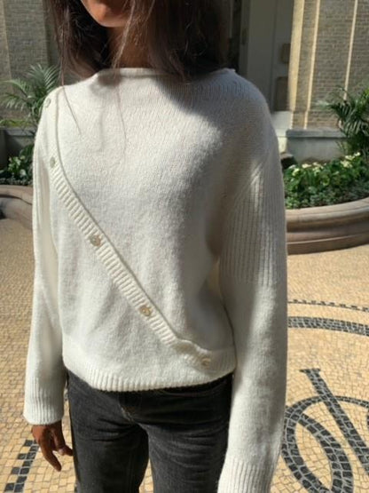 Matilde W knit with buttons - Off white