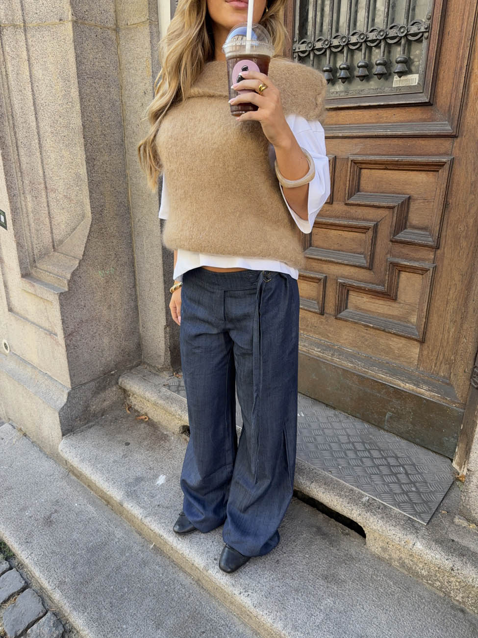 Ronya trousers with belt - Dark blue