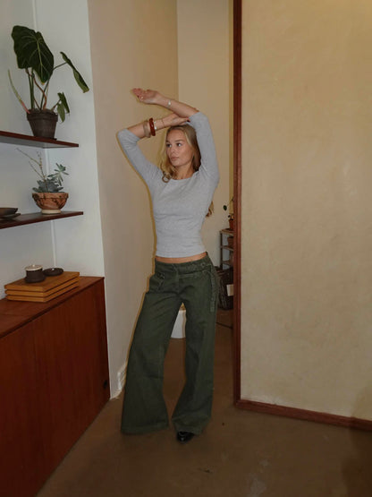 Sussa pants with details - Khaki