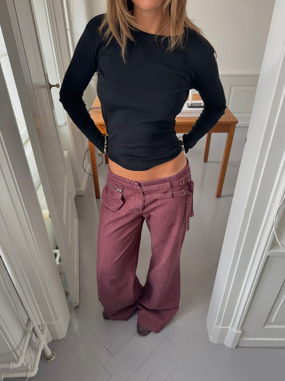 Sussa pants with details - Burgundy