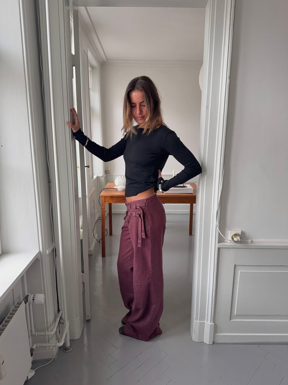 Sussa pants with details - Burgundy