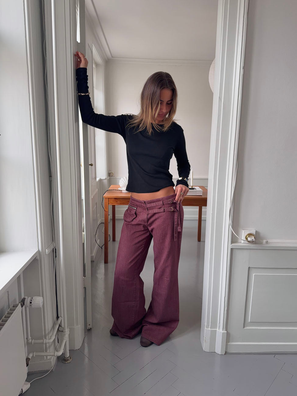 Sussa pants with details - Burgundy