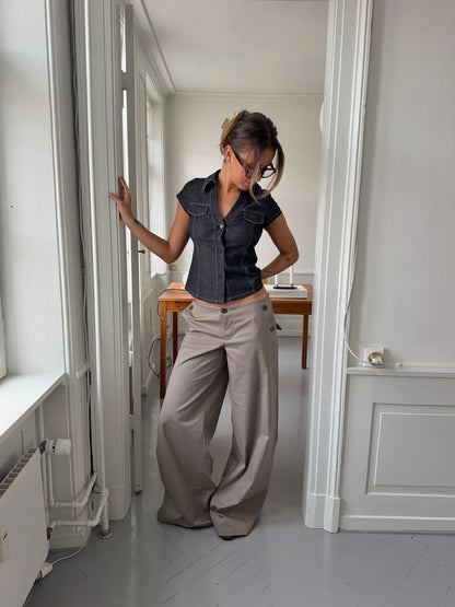 Maxim pants with buttons - Taupe