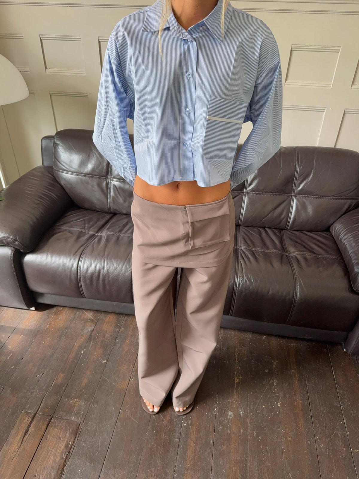 Thealine pants with skirt – Taupe