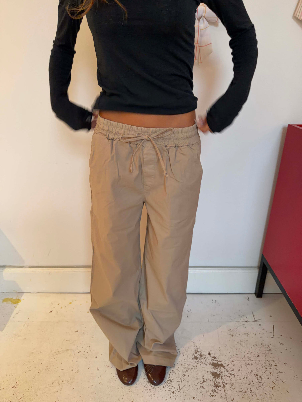 Lucille Pants with drawstring closure - Beige