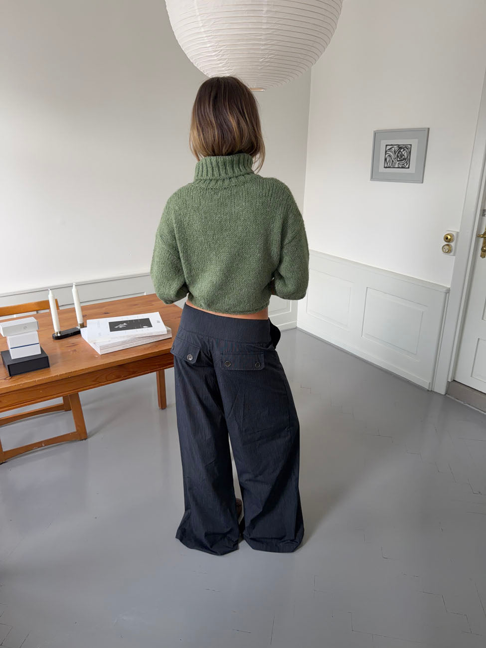 Maluna pants with pinstripes - Navy/white