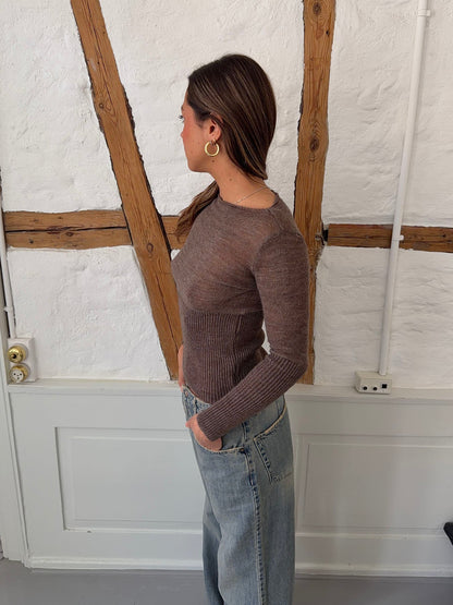 Lova fitted knit sweater - Brown