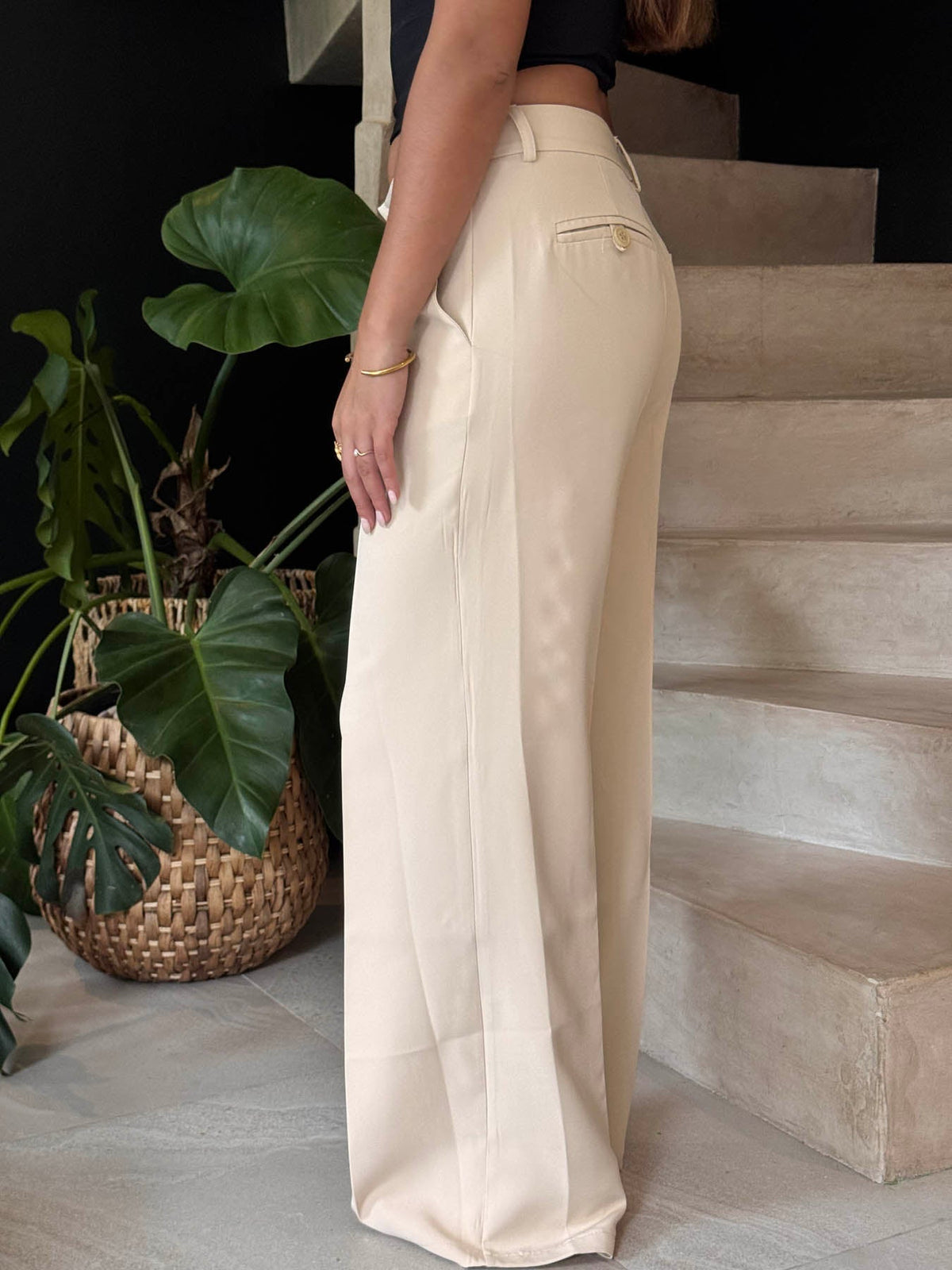 Britney low waisted suit pants - Beige