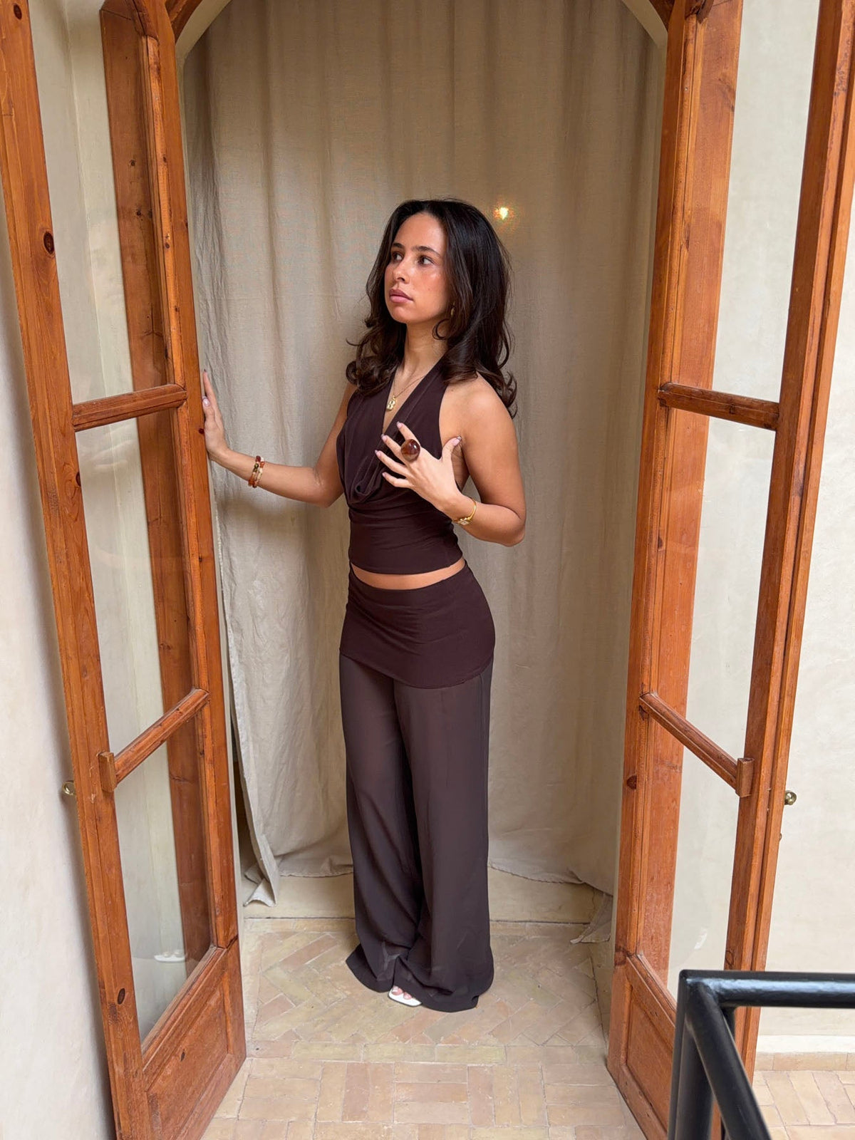 Bila mesh trousers - Brown