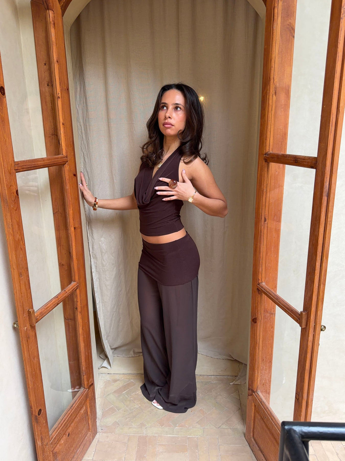 Bila mesh trousers - Brown