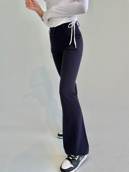Flare pants with pockets - Navy blue