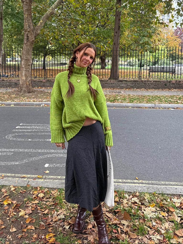 Valdamara oversized turtleneck – Lime Green