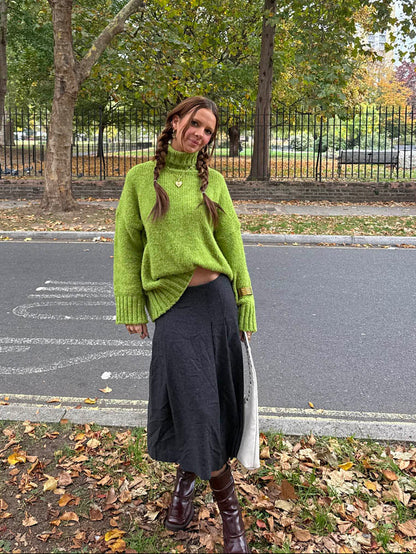 Valdamara oversized turtleneck – Lime Green