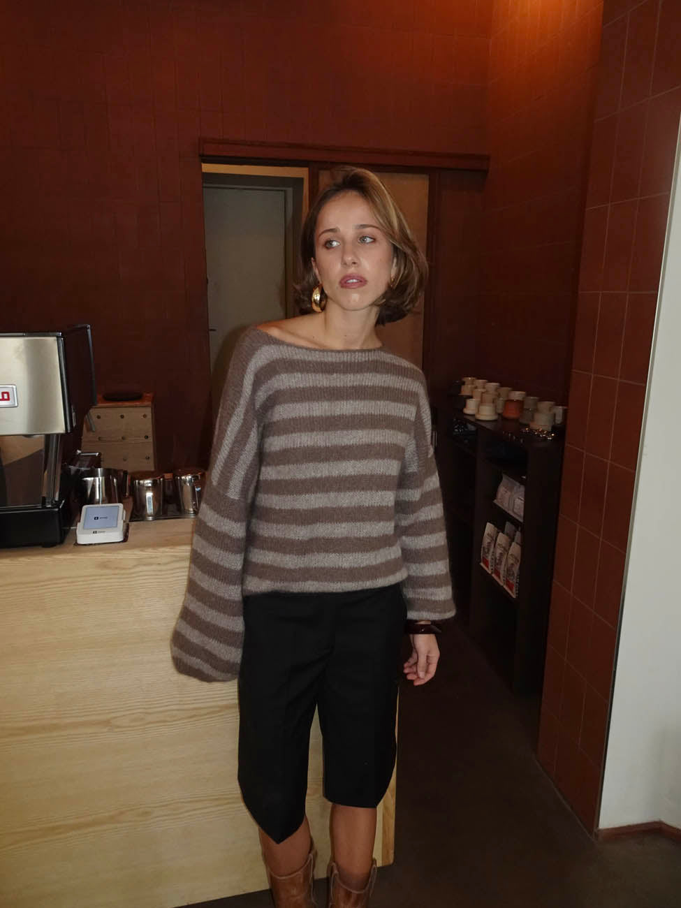 Sissal knit with stripes - Brown