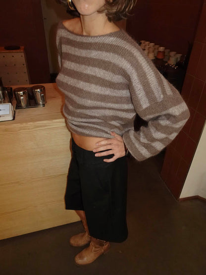 Sissal knit with stripes - Brown