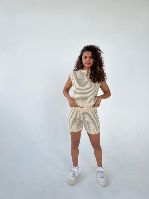 Diamanta comfy set - Cream/Green