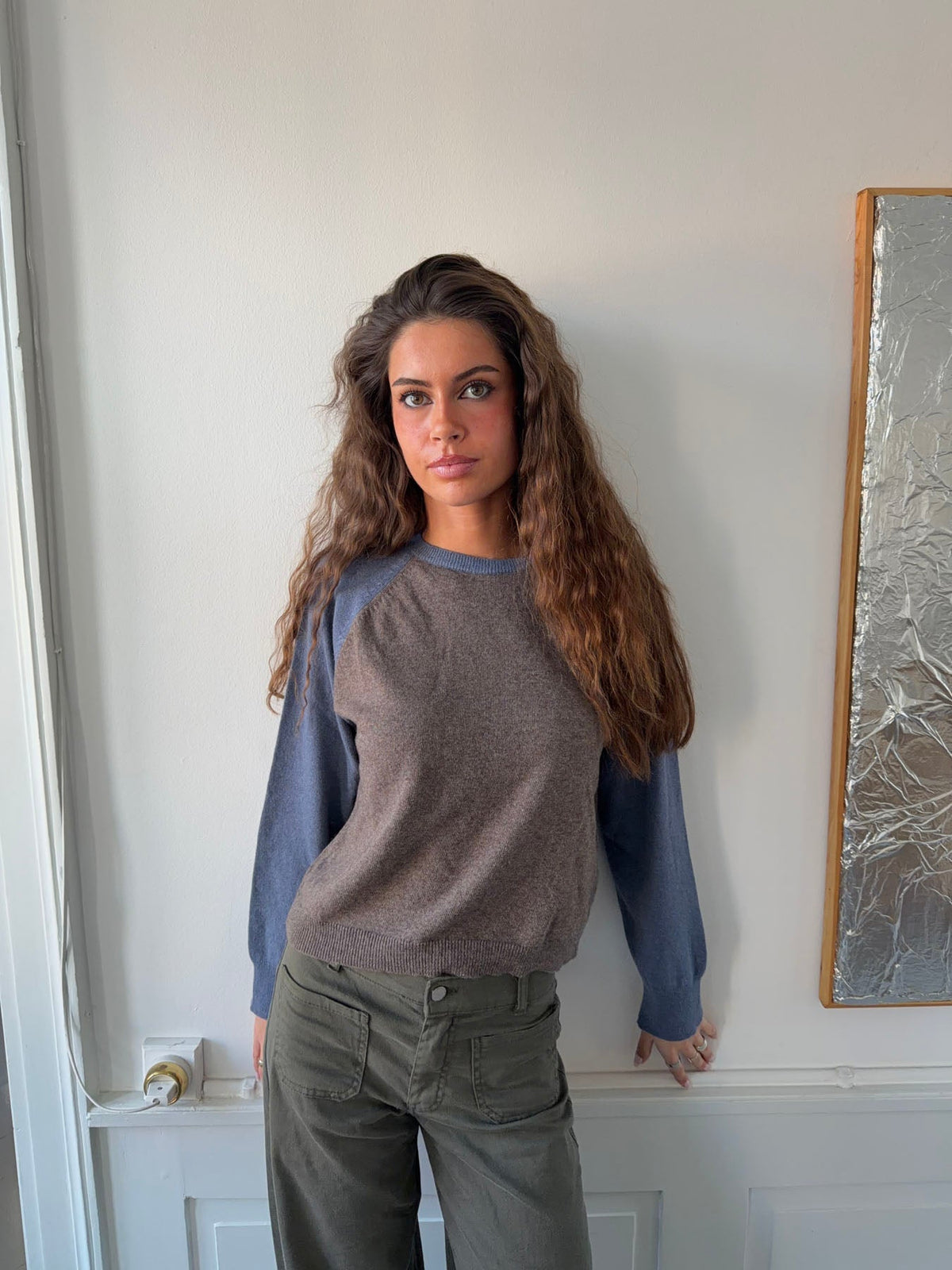 Oliva knit sweater - Blue/brown