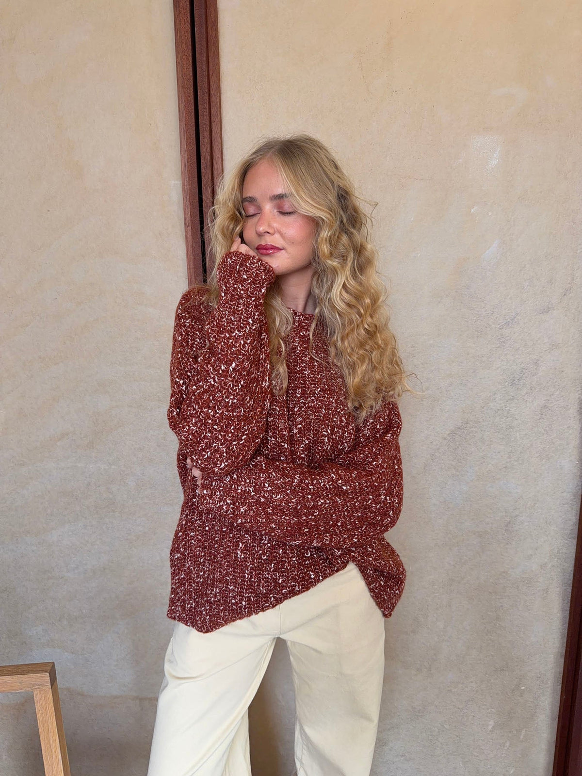 Lunuda knit sweater – Rust/orange