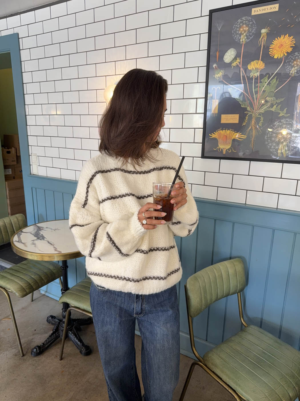 Rula knit - White/brown