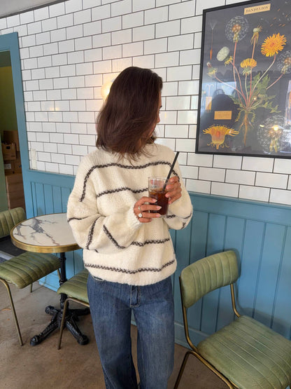 Rula knit - White/brown