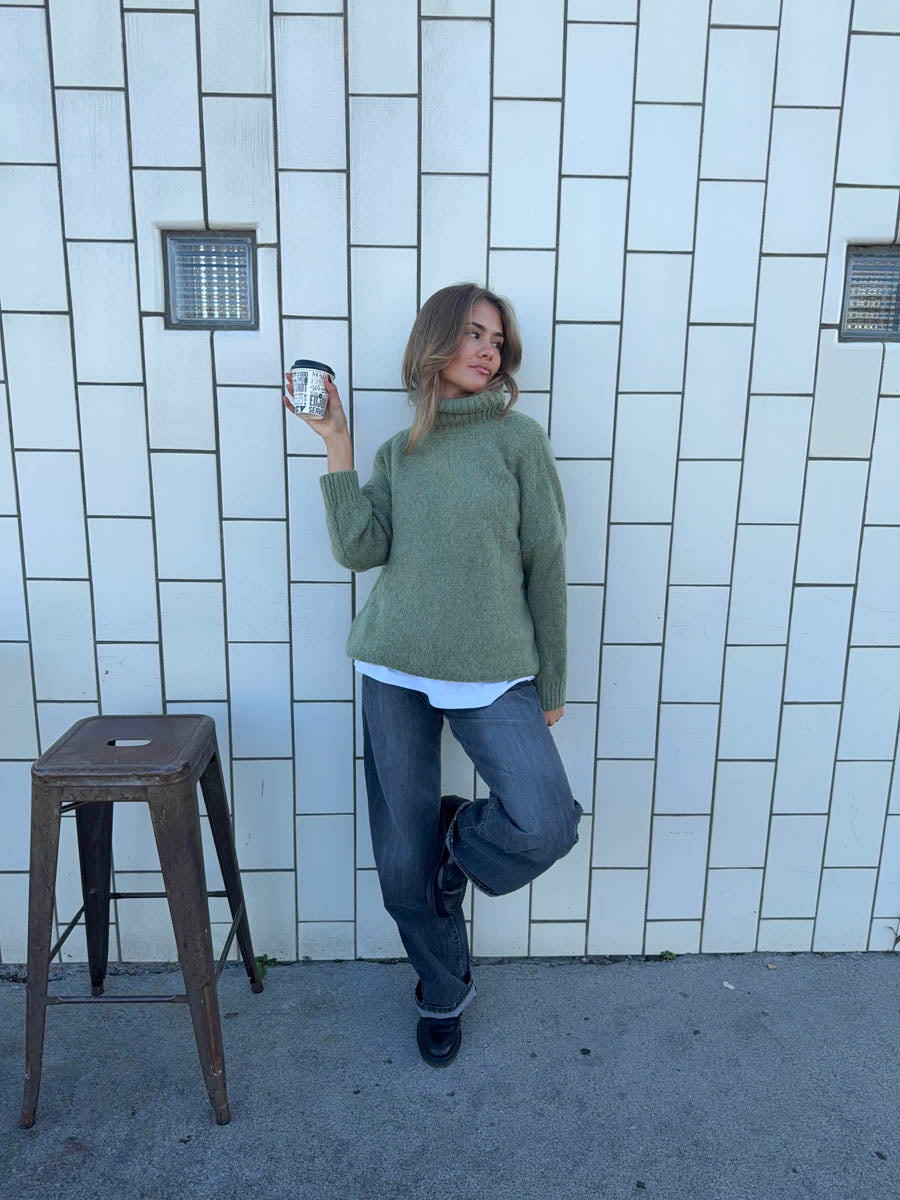 Idun knit with turtleneck - Khaki