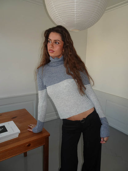 Swela knit with turtleneck - Blue