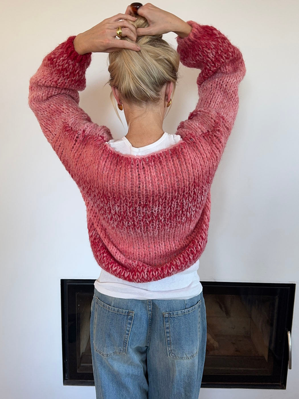 Pastana knitted sweater – Pink/red