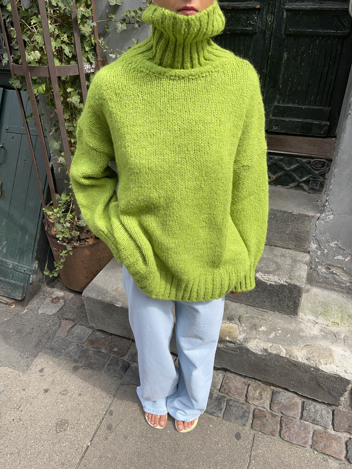 Valdamara oversized turtleneck – Lime Green
