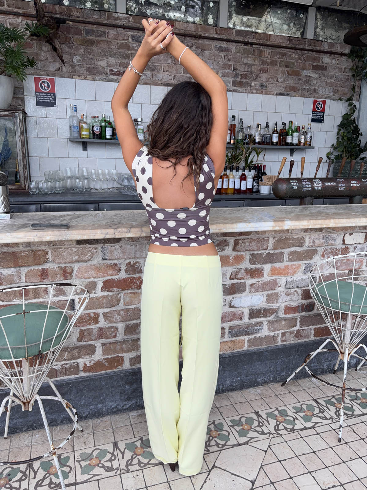 Nula suit pants with tie belt – Yellow