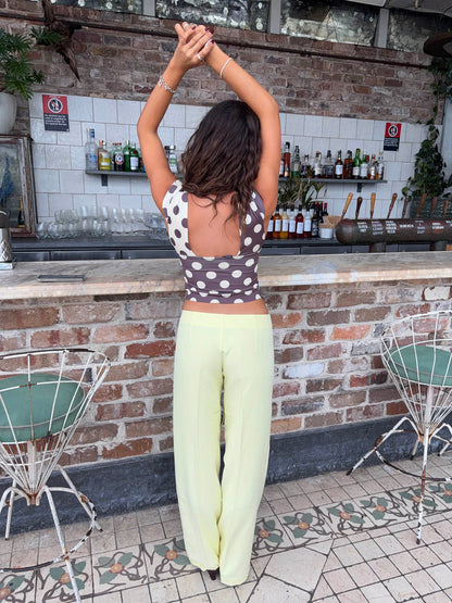 Nula suit pants with tie belt – Yellow